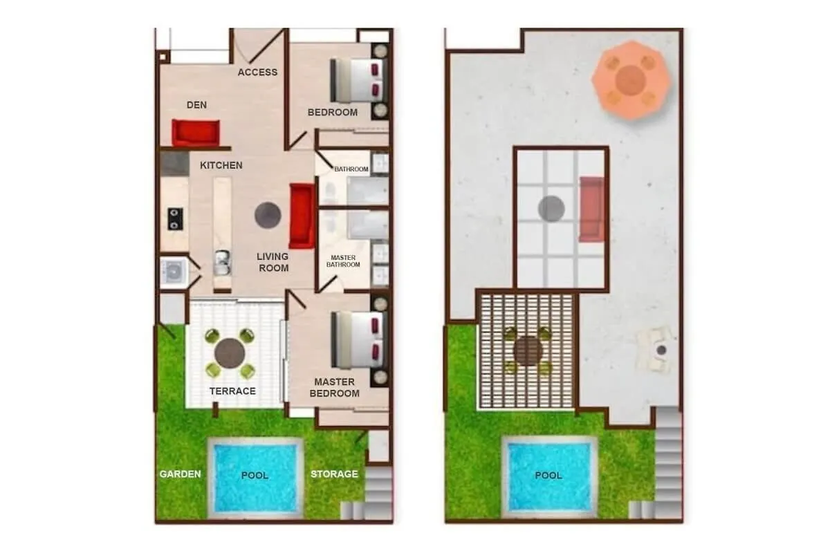 בית נופש הוילה אקומל Private Terrace With Plunge Pool L Sat Tv L Beach Access